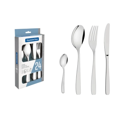 Cubiertos Cosmos Tramontina 24 piezas con cuchillo mantequilla - Napoles Novedades