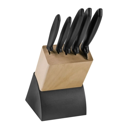 Set de 5 cuchillos Tramontina con soporte de madera - Napoles Novedades