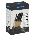 Juego de 5 cuchillos de acero inoxidable con base de madera. Plenus Tramontina. Napoles Novedades