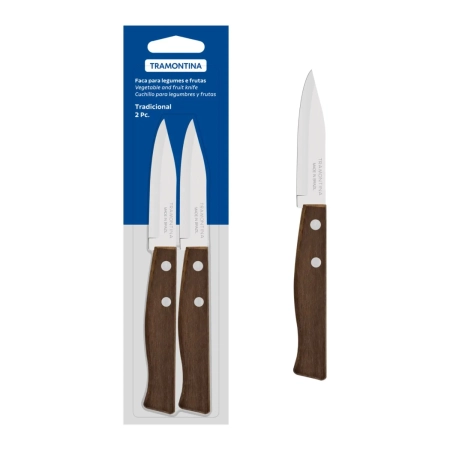 Set de 2 cuchillos puntilla Tramontina mango de madera - Napoles Novedades