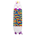 Saco de dormir unicornio blanco con almohada y peluche integrado, saco extendido. Napoles Novedades
