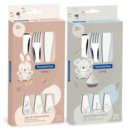 Cubiertos infantiles Tramontina Le Petit 3 piezas. Niña y niño- Napoles Novedades